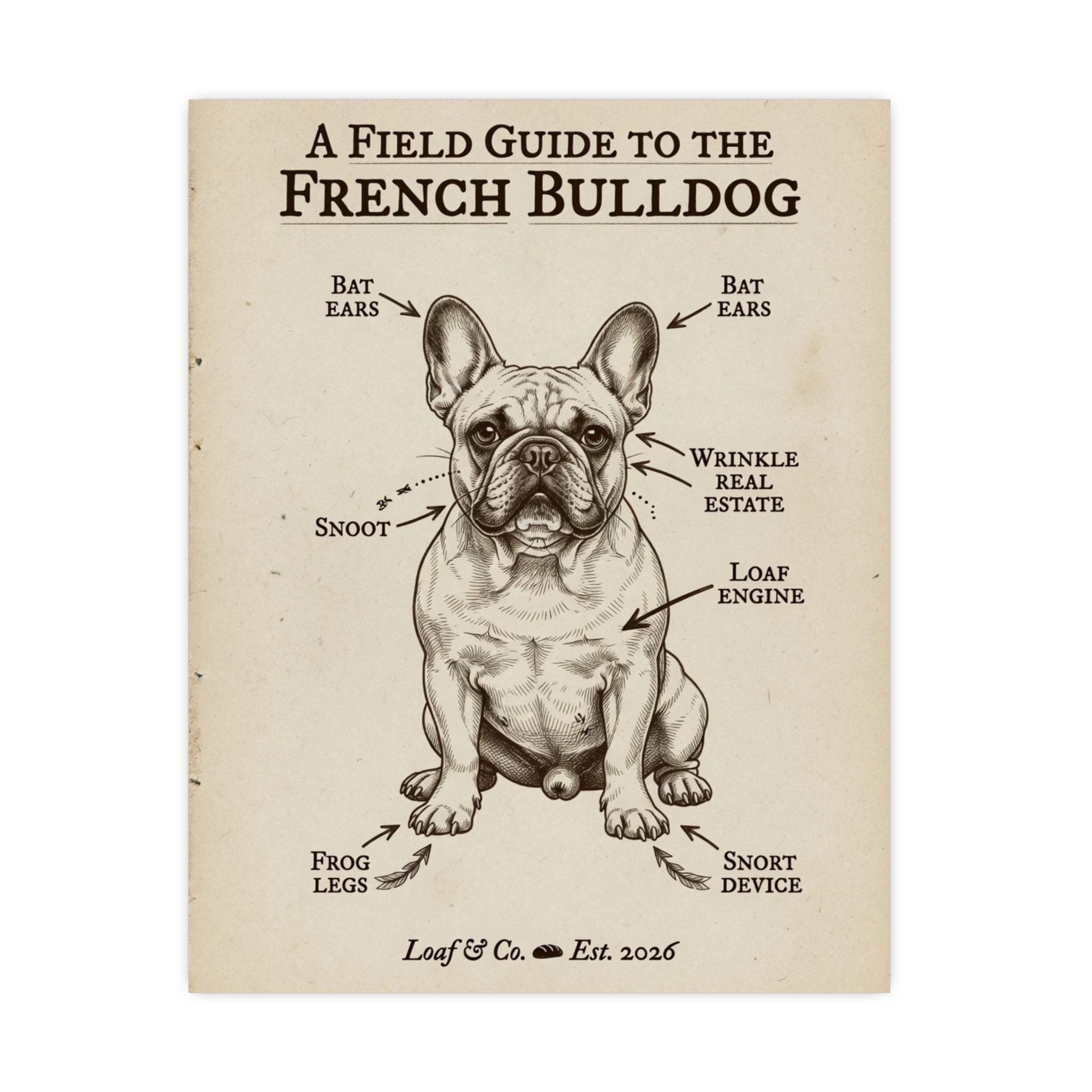 A Field Guide to the French Bulldog — Matte Poster