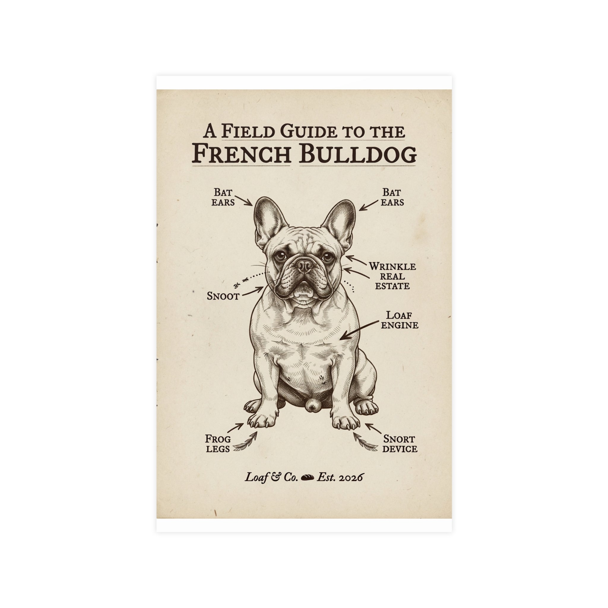 A Field Guide to the French Bulldog — Matte Poster