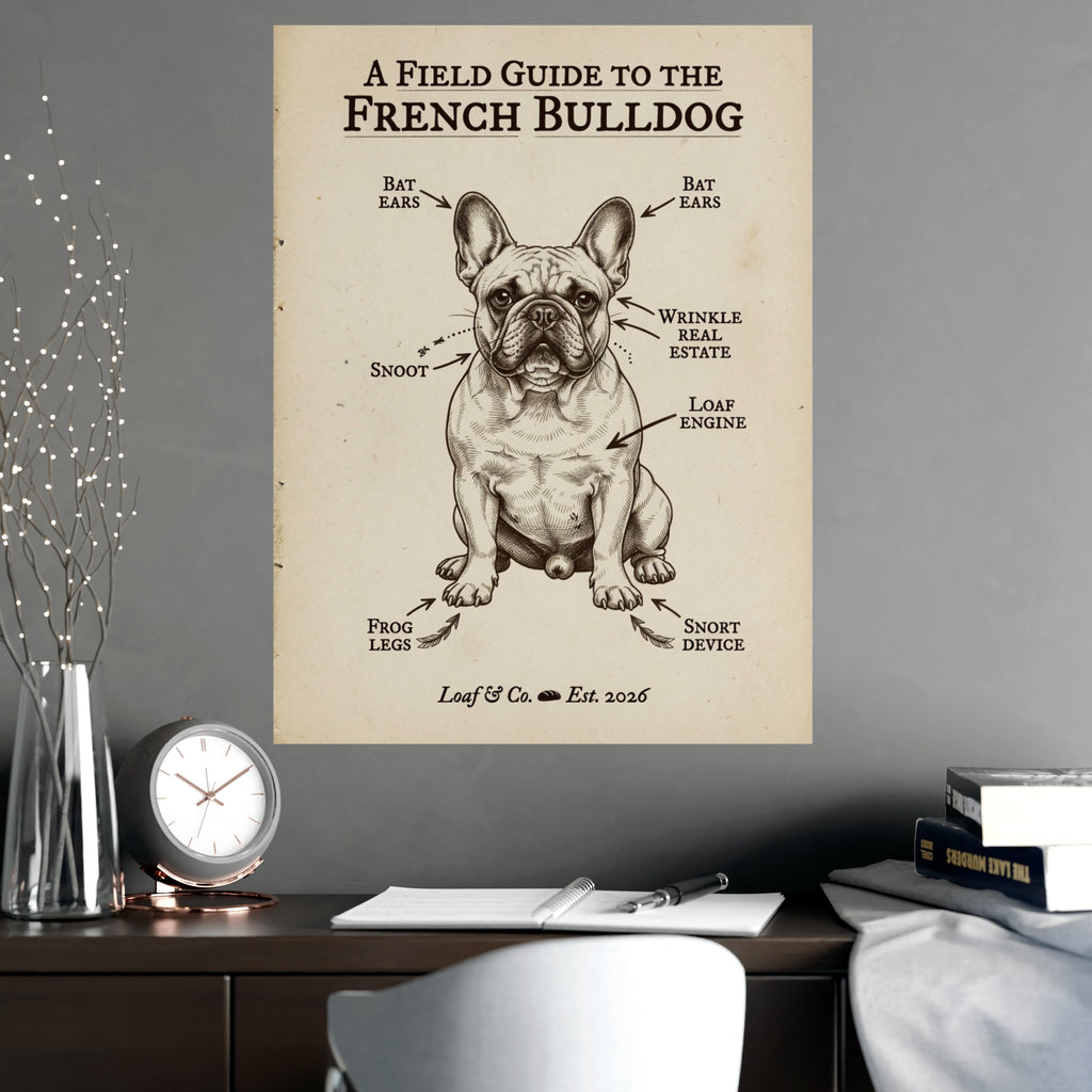 A Field Guide to the French Bulldog — Matte Poster