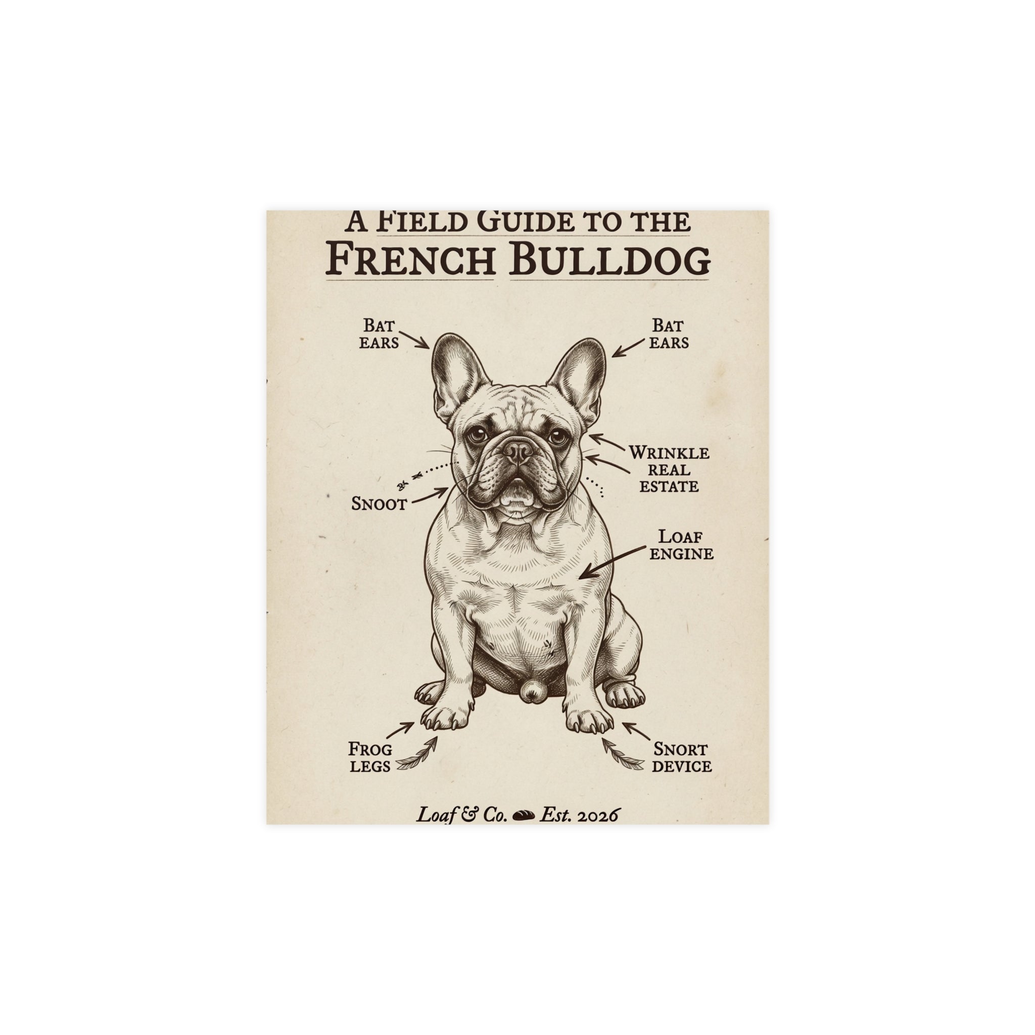 A Field Guide to the French Bulldog — Matte Poster