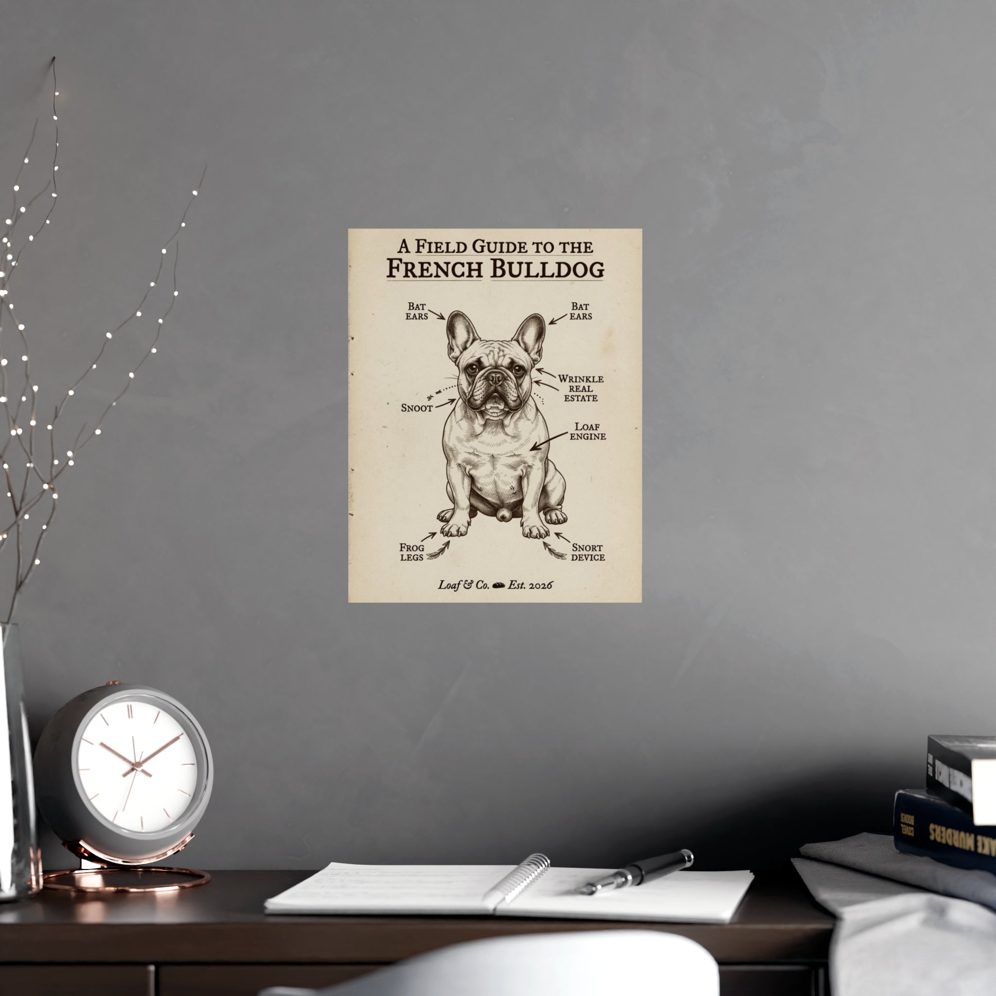 A Field Guide to the French Bulldog — Matte Poster