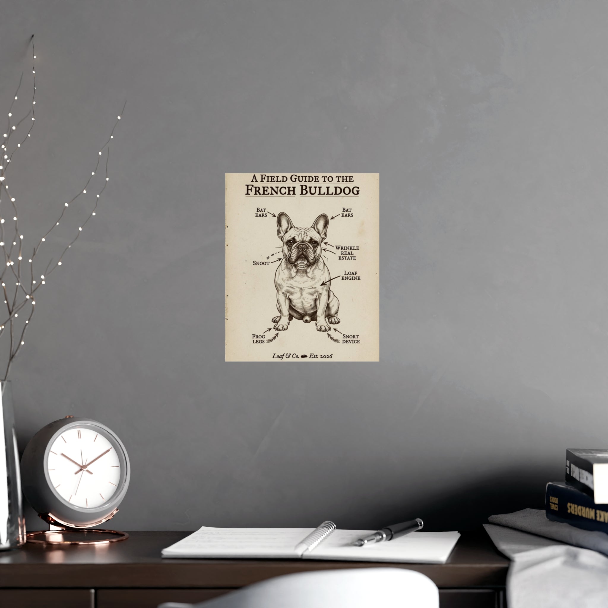 A Field Guide to the French Bulldog — Matte Poster