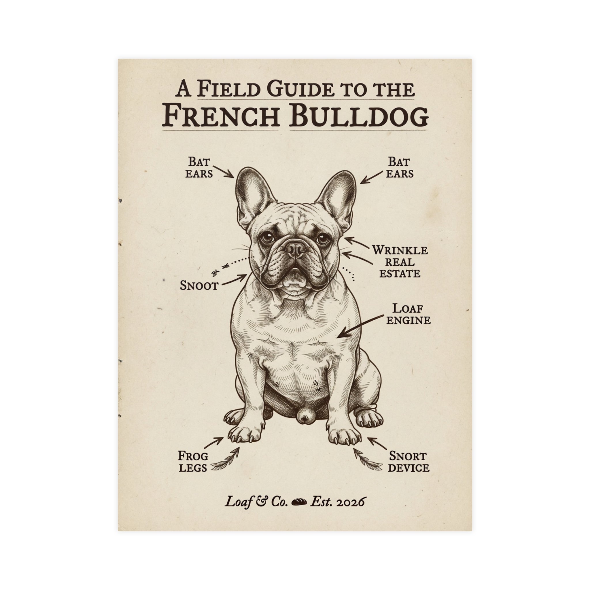 A Field Guide to the French Bulldog — Matte Poster