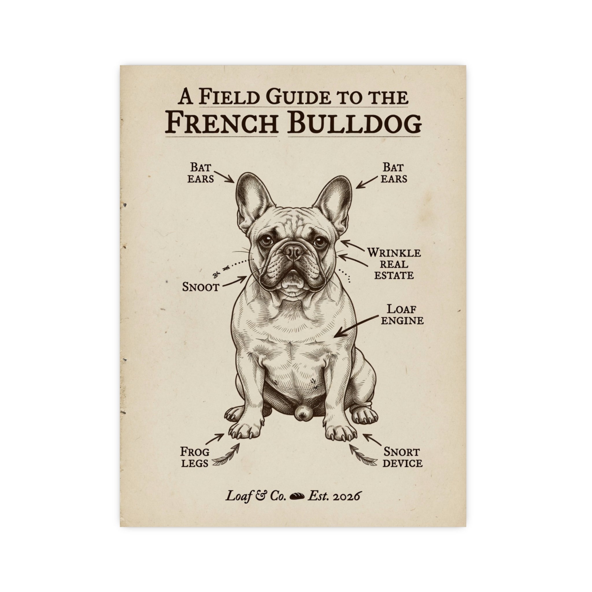 A Field Guide to the French Bulldog — Matte Poster