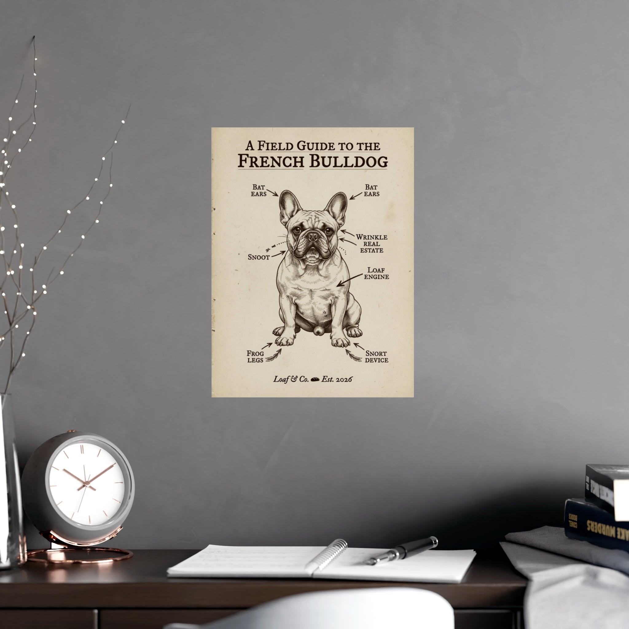 A Field Guide to the French Bulldog — Matte Poster